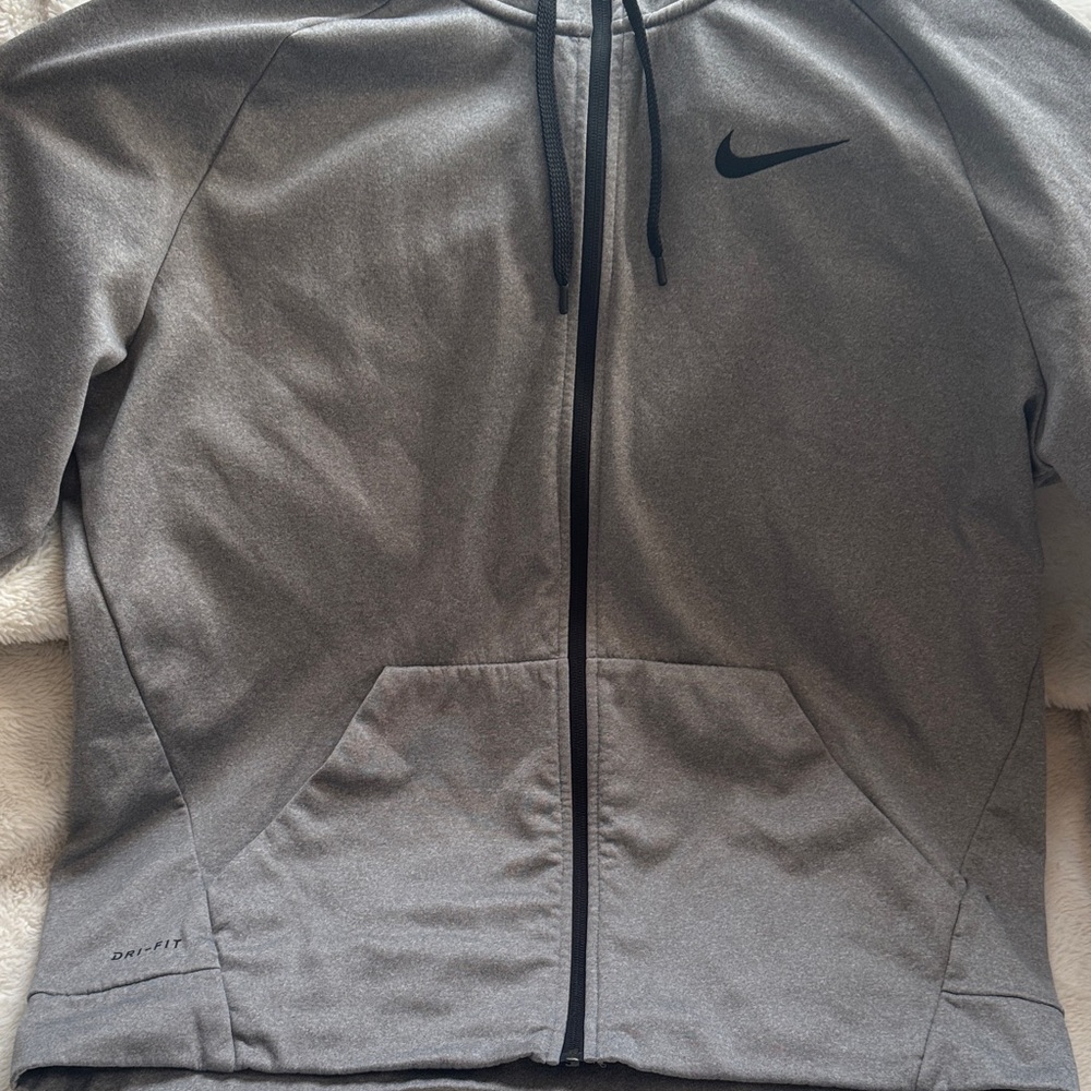 Nike Heather Gray Dri Fit Zip-Up Jacket